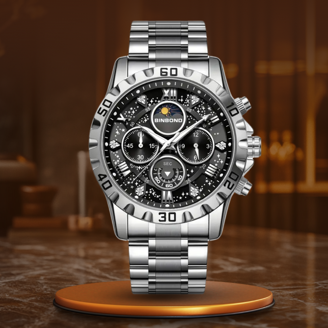 Luxury Chronograph Watch with Metal Band