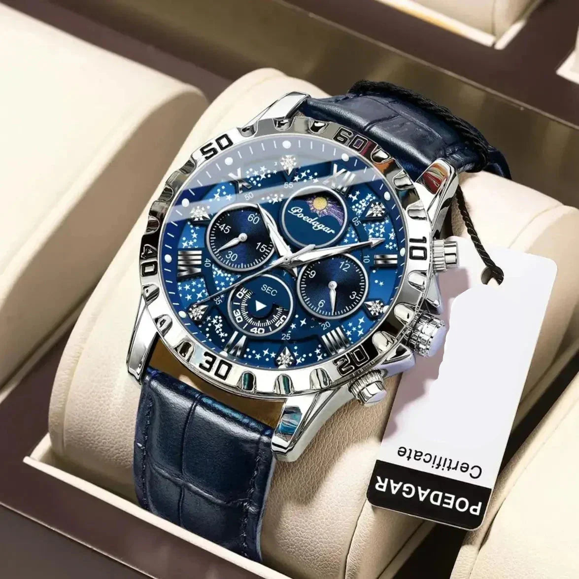 Luxury Chronograph Watch with Metal Band